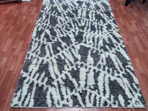 Tapis moderne marocain en laine pelucheuse à poils hauts, antidérapant, lavable, noué à la main, tufté à la machine, tapis jacquard imprimés fournisseur indien - Product Image 2