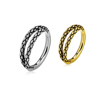Prix de gros 316F en acier inoxydable écailles or PVD charnière Segment anneau en gros cerceau Septum Piercing bijoux pour femmes hommes
