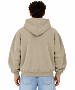 Sweat-shirt à capuche surdimensionné pour homme, couleur unie, avec poche, style décontracté, pour l'hiver, en polyester/coton tricoté, ODM - Product Image 2