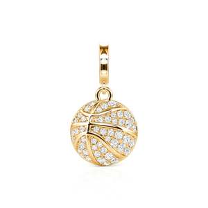 Pendentif Jeulia Move My Way Fearless Basketball Charm en acier inoxydable plaqué or 18 carats - Product Image 1