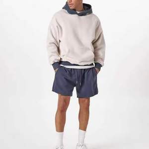 Sudadera con Capucha de Forro Polar para Hombre, Ajuste Regular, Bolsillos, Estilo Urbano, Hombros Caídos, Tejido Pesado de 430g, Secado Rápido, Teñido Liso, Impermeable - Product Image 5