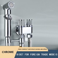 Vente directe d'usine mural Design moderne multi-fonction haute pression Bidet pulvérisateur ensemble pistolet gris ABS maison toilette salle de bain