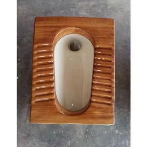 Toilette en céramique de style indien brun café double couleur Squat Pan articles sanitaires Orissa conception OEM de luxe - Product Image 3
