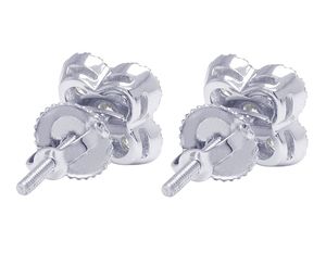 S925 plata esterlina chapada en oro flor Moissanite diamante redondo Iced Out VVS Clarity Stud pendientes para mujer - Product Image 4