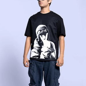 Camisetas personalizadas algodón lavado ácido camisetas peso pesado de gran tamaño serigrafiado Camisetas cuello redondo para hombres - Product Image 4