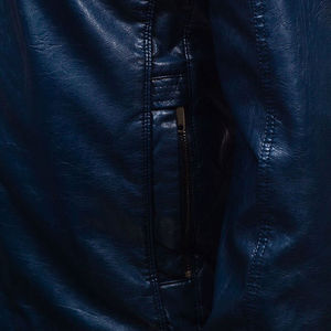 Chaqueta de Moda Urbana para Hombre, Diseño Nuevo, 100% Cuero y Lona, Cuello Alto con Capucha, Impermeable, Reversible, Estilo Urbano, para Invierno - Product Image 6