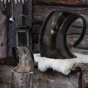 Taza de cuerno para beber hecha a mano y diseño único con uso de alta calidad para whisky, cerveza, taza de cuerno para beber de Falak World Export - Product Image 6