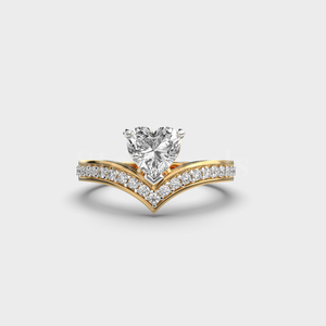 Luxury Gold Silver Rhodium Plated SweetHeart 0.50 Ct Moissanite Heart Cut Religious Style Women's Wedding <b>Ring</b> Third Party - Product Image 3