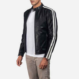2025 nueva moda PU chaqueta de cuero Casual invierno prendas de vestir Exteriores cierre de cremallera transpirable impermeable estampado patrón hombres - Product Image 3