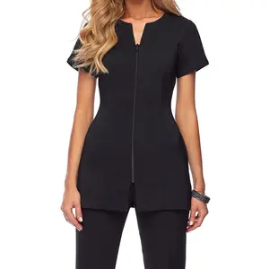 Women's Modern Beauty & Spa Tunic Dress with Pockets Stretchy Tunic salon and spa Tunic