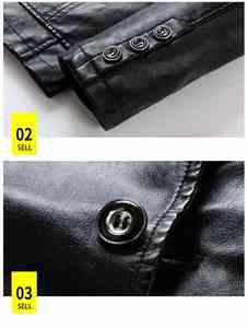 แจ็กเก็ตหนังสำหรับผู้ชายเสื้อแจ็กเก็ตหนังสำหรับนักธุรกิจชาย - Product Image 5