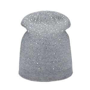 Gorro de punto OEM con diamantes, gorros personalizados con calavera y diamantes de imitación, gorros para hombre y mujer, gorros con diamantes de imitación para invierno - Product Image 6