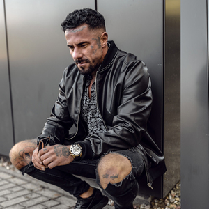 Unisex Men's Real Leather Biker Jacket Stand Collar Windbreaker Streetwear Custom Logo Front Winter <b>Canvas</b> <b>Plain</b> Dyed Wholesale - Product Image 4
