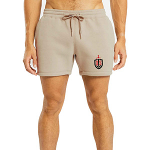 Shorts de jogging personnalisés pour hommes en molleton 100 % coton, coupe oversize, unis, pour fitness et entraînement, avec cordon de serrage, imprimés et brodés, idéaux pour l'été. - Product Image 1
