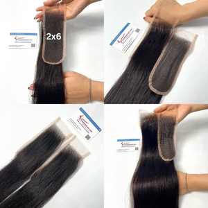 ¡Listo para enviar 100% extensiones de cabello humano virgen vietnamita cierre recto y frontal en color negro de alta calidad! - Product Image 1