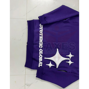 Sweat-shirts à capuche personnalisés pour hommes avec impression en relief, fermeture éclair, fabrication de vêtements 450GSM, poids lourd, 100% coton molletonné, confortable, taille pour hommes - Product Image 6