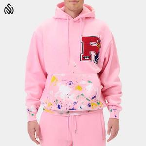 Ropa de calle de alta calidad personalizada 100% algodón Chenille parche bordado pulóver venta al por mayor Chenille bordado sudaderas con capucha para hombres - Product Image 1