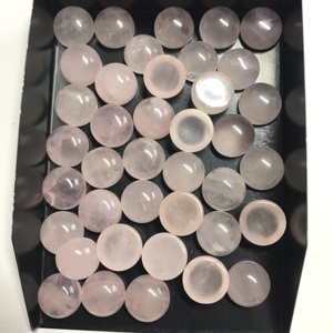 Vivaaz Gems Vente en gros Meilleur prix 8mm Quartz Rose Naturel Cabochon Lisse en Vrac AAA Grade Pierre Semi-Précieuse IGI Calibré - Product Image 4