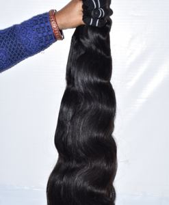 Cabello crudo vietnamita de fábrica 100%, cabello Natural Original, cutícula alineada, cabello humano tejido de ondas profundas para mujeres negras, Color Natural - Product Image 4