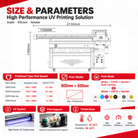 Mesin Printer Inkjet Flatbed I3200 Head Flatbed Printer UV Ink Mesin Cetak Digital untuk Casing Akrilik, Papan KT, dan Ponsel