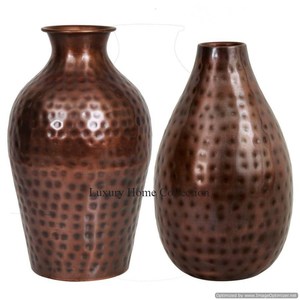 New 100%Copper <b>Vase</b> <b>Set</b> of 2 Hammered Design Wedding Tabletop and Floor Decorative Wedding Entrance Supplie From Indian Supplier - Product Image 1