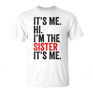 C'est moi, bonjour, je suis la sœur, c'est moi, t-shirt rétro pour hommes, femmes et enfants - Product Image 2