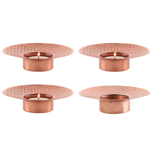 <b>Set</b> of 4 Metal Candlestick Holders Round Home Restaurant Decoration <b>Tea</b> Light Holders Premium Quality From India Events - Product Image 1