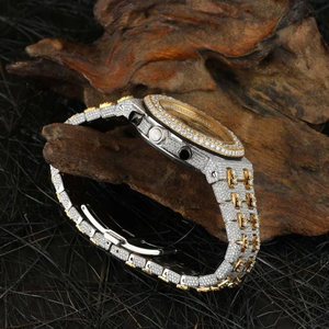 Full Iced Out Bling Bling Diamond <b>watch</b> Sterling <b>Silver</b> 2 Tone Gold Plated Luxury <b>Men</b> Moissanite Hip Hop Diamond <b>Watch</b> - Product Image 2