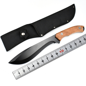 Venta al por mayor personalizado de alta calidad OEM ODM servicio Damasco cuchillo al aire libre Camping caza portátil supervivencia cuchillo mango de madera - Product Image 6