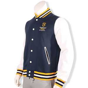 Veste de baseball pour homme avec logo personnalisé OEM, broderie uniforme universitaire, 100% coton, fine, imperméable, respirante, manches longues - Product Image 4