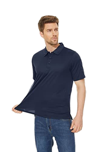 Camisetas Polo Clásicas Negras para Hombre con Logotipo Personalizado, Secado Rápido, Tejido de Punto que Absorbe la Humedad, Diseño Sólido, Manga Corta, Ventilación Lateral - Product Image 5
