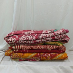 Vintage-Style Cotton Kantha Throw Boho Chic Kantha <b>Quilt</b> Bedding - Product Image 2