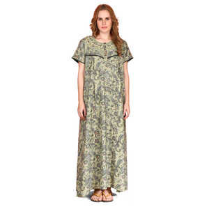 Camisón Evolve Alpine Casual de Longitud Completa con Bolsillo Lateral, Bordado en el Escote, Tejido Suave, Cierre Elástico en la Cintura, Estilo Adorable - Product Image 3