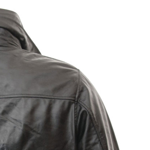 Chaqueta casual para hombre con aspecto de cuero liso, estilo moderno y sencillo para uso diario. - Product Image 4