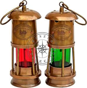 Linterna de barco de ancla de Metal de aspecto antiguo de alta calidad, nuevo cobre con vidrio para decoración de Hotel en casa, venta al por mayor, uso de velas - Product Image 2