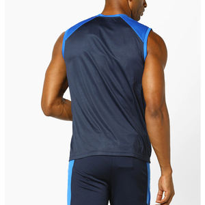 Camiseta sin mangas de gimnasio 100% algodón para hombre al por mayor, camiseta sin mangas con logotipo personalizado, chaleco muscular transpirable para entrenamiento físico - Product Image 3