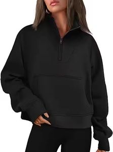 Sudadera casual de mujer estilo urbano con capucha, de forro polar, manga larga, cuello redondo, bolsillo con etiqueta, tejido grueso. - Product Image 3