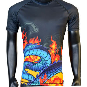 Protège-éruption à manches courtes et compression BJJ MMA grappin UPF 50 + Surf Swim Training Respirant Vente en gros personnalisé - Product Image 3