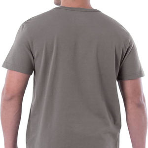 Camiseta de cuello redondo para hombre de calidad premium 100% algodón pesado transpirable antiarrugas patrón sólido logotipo personalizado tejido de punto - Product Image 3