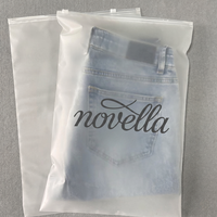 Sac d'emballage givré pour vêtements, T-shirts et pantalons, en plastique CPE refermable avec fermeture éclair, personnalisable avec logo, sac poly pour vêtements