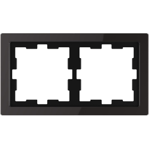 Per SCHNEIDER ELECTRIC D-Life Merten MTN4020-6503 Cornice di copertura nera Onyx per prese e spine a 2 moduli - Product Image 1