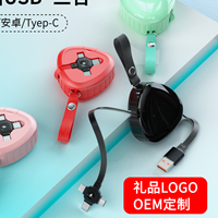 Câble de charge multi-appareils CM001 1FT, chargeur USB universel avec type-C, micro USB, cordon d'alimentation pour la charge de téléphone