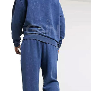 Winter Hooded Casual Solid Acid Wash Tracksuits for Men Plus Size Breathable Quick Dry - Product Image 2