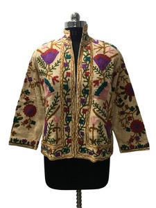 Chaqueta de algodón bordada Suzani Multicolor hecha a mano para mujer chaqueta de mujer artesanal con diseño Floral transpirable - Product Image 3