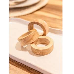 Ronds de serviette en bois brun naturel pour salle à manger cuisine fête mariage chambre salle de bain Table extérieure conception améliorer votre décor à la maison - Product Image 6