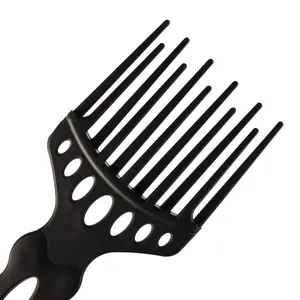 Best Selling African Black Plastic Afro Pik Comb With Logo