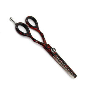 Ciseaux amincissants de cheveux enduits de papier de conception de lèvre ciseaux amincissants de coiffeur de taille personnalisée avec la vis de fantaisie - Product Image 4