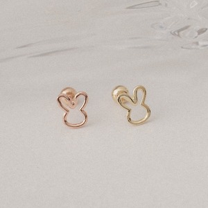 ต่างหูเม็ดกลมสีทอง14K สำหรับผู้หญิงต่างหูแบบเจาะรูปกระต่ายแนวทันสมัยเครื่องประดับแบบเจาะรูแบบธรรมดาสำหรับทุกวันขายส่งจาก K-Jewelry - Product Image 3