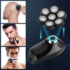Têtes de rasoir électriques rotatives à triple lame lavables pour hommes, fonctionnant sur USB, pour le visage et le corps, version allemande - Product Image 1