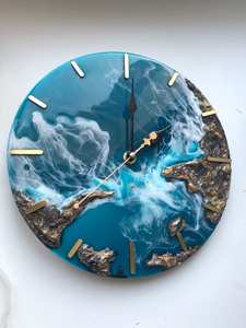 Reloj de Pared de Resina ROOM ASSISTANT, Resina Epoxi, Decoración para el Hogar, Tamaño Personalizado, Funciona con Pilas, Diseño Moderno Hecho a Mano, Lujo - Product Image 6